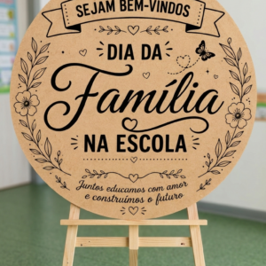 Painel Redondo Dia da Família na Escola – Estilo MDF