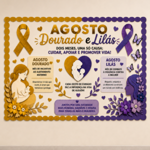PAINEL AGOSTO DOURADO E LILÁS