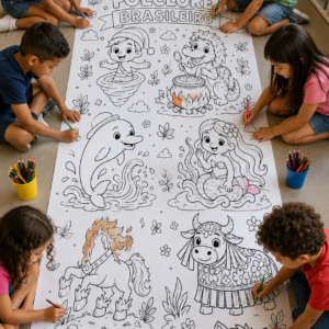 PAINEL GIGANTE PARA COLORIR — FOLCLORE BRASILEIRO