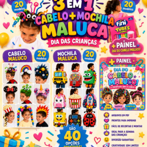 COMBO 3 EM 1 — CABELO MALUCO + MOCHILA MALUCA + PAINEL!