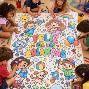 PAINEL GIGANTE PARA COLORIR — DIA DAS CRIANÇAS