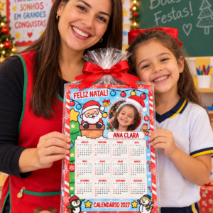 CALENDÁRIO NATALINO 2027 PERSONALIZADO – EDITÁVEL NO CANVA