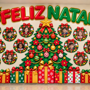 MURAL FELIZ NATAL PERSONALIZADO – EDITÁVEL NO CANVA!