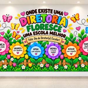 PAINEL DIA DO DIRETOR ESCOLAR — ONDE EXISTE UMA DIRETORIA, FLORESCE UMA ESCOLA MELHOR!